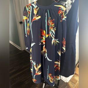 NWT Eva Mendes navy floral dress